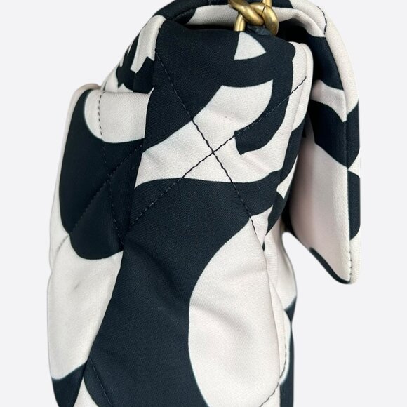 Chanel Black & White CC Fabric Medium 19 Flap Bag - Picture 2 of 7